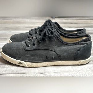 UGG Women's Hally Low Top Sneakers in Black Linen Size 9.5